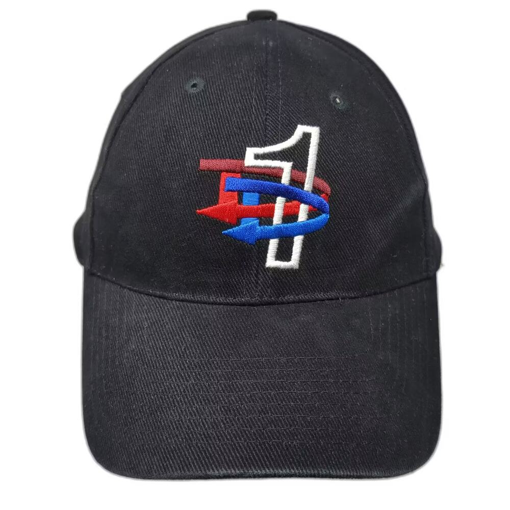 Head To Toe Baseball Cap Black Blue OS Embroidered Logo Adjustable Hat